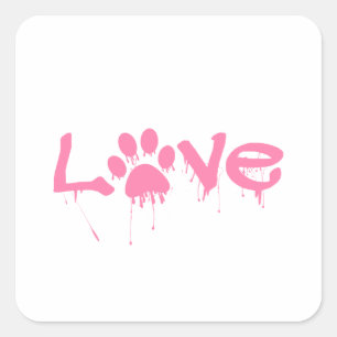 Afdrukken Paw Vierkante Sticker