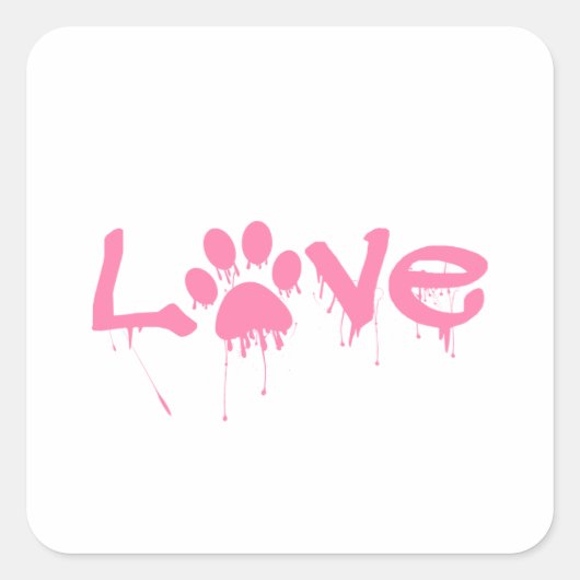 Afdrukken Paw Vierkante Sticker (Voorkant)