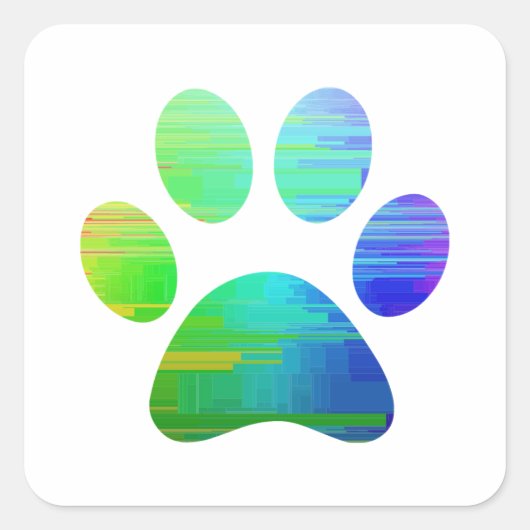 Afdrukken Paw Vierkante Sticker (Voorkant)