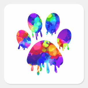 Afdrukken Paw Vierkante Sticker