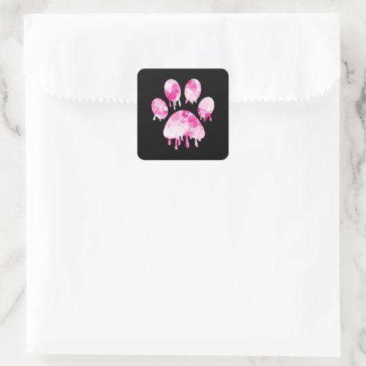 Afdrukken Paw Vierkante Sticker (Tas)