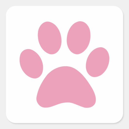 Afdrukken Paw Vierkante Sticker (Voorkant)
