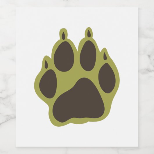 Afdrukken Paw Wijn Etiket (Enkel label)