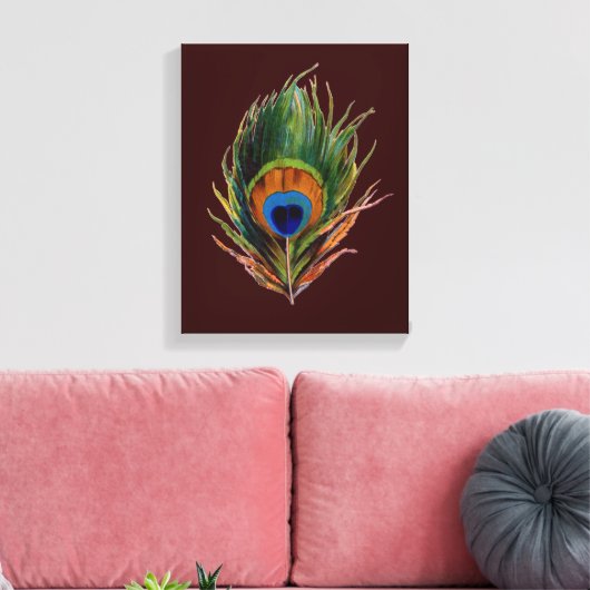 Afdrukken Peacock-doether Canvas Retro (Insitu (Woonkamer))