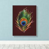 Afdrukken Peacock-doether Canvas Retro (Insitu (Houten vloer))