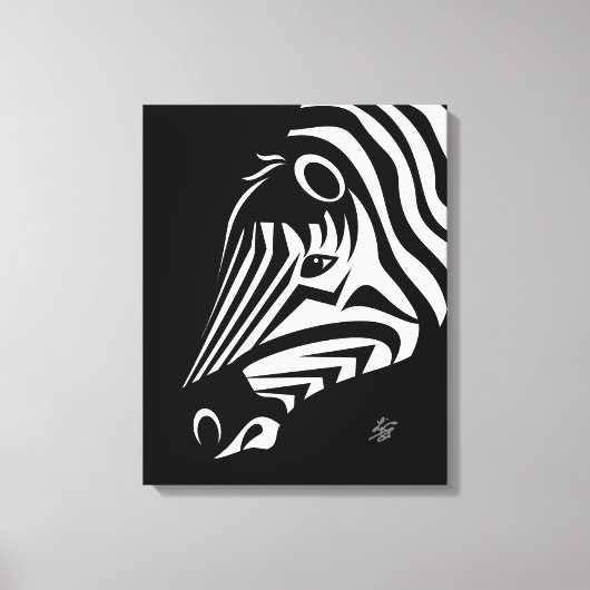 Afdrukken portret Canvas zebra (Voorkant)