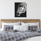 Afdrukken portret Canvas zebra (Insitu (Slaapkamer))