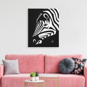 Afdrukken portret Canvas zebra (Insitu (Woonkamer))