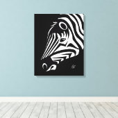 Afdrukken portret Canvas zebra (Insitu (Houten vloer))
