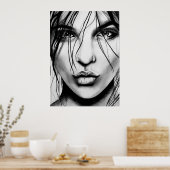 Afdrukken portrettekenkunst poster (Keuken)