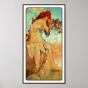 Afdrukken poster: Art Nouveau - Mucha - Summer Poster