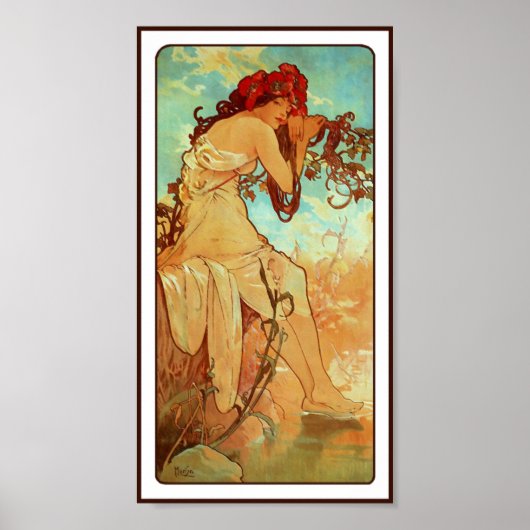 Afdrukken poster: Art Nouveau - Mucha - Summer Poster (Voorkant)
