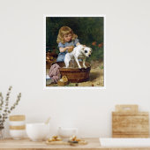 Afdrukken poster: De hond een bad geven -  kunst Poster (Keuken)