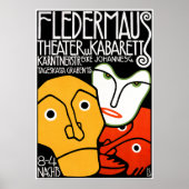 Afdrukken poster: Fledermaus-theater en cabaret Poster (Voorkant)