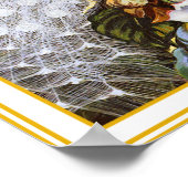 Afdrukken poster: wit en blauw pacock poster (Hoek)