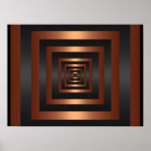 Afdrukken Rechthoek Vision Black en Koper Poster (Voorkant)