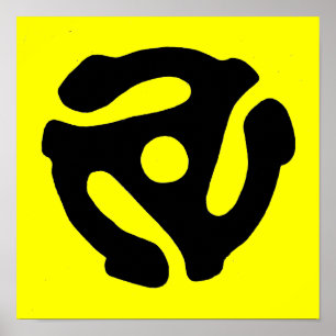 Afdrukken recordadapter van 45 rpm poster