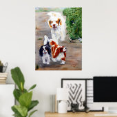 afdrukken - Reizigers - Clumber Spaniel en Cavalie Poster (Thuiskantoor)