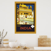 Afdrukken Retro Vintage Image Reis India Poster (Keuken)