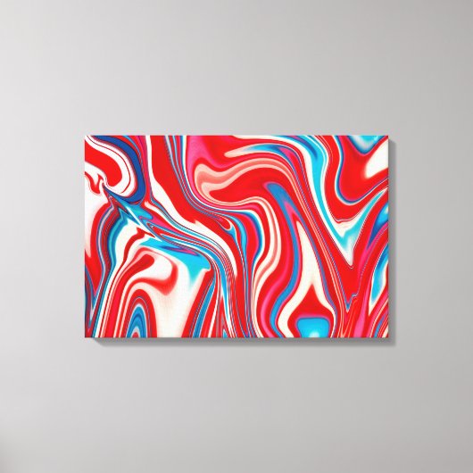 Afdrukken rood wit en blauw schilderschilderij (Voorkant)