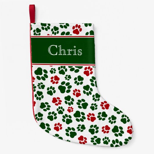 Afdrukken rood, wit en groen kleine kerstsok (Voorkant)