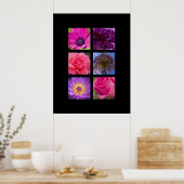 Afdrukken - Roze en paarse bloemen Poster (Keuken)
