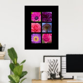 Afdrukken - Roze en paarse bloemen Poster (Thuiskantoor)