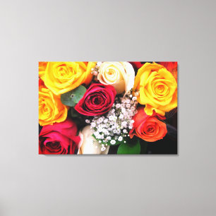 Afdrukken rozen Verretched Canvas
