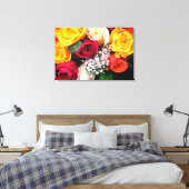 Afdrukken rozen Verretched Canvas (Insitu (Slaapkamer))