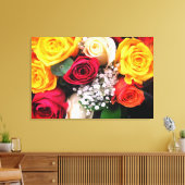 Afdrukken rozen Verretched Canvas (Insitu (Woonkamer))
