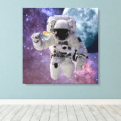 Afdrukken ruimte, astronaut, koffie met koffie (Insitu (Houten vloer))