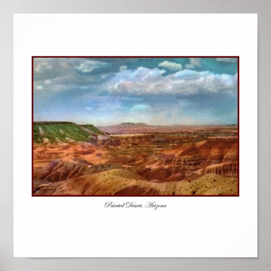 Afdrukken schilderd woestijnschilderCanvas Poster (Voorkant)