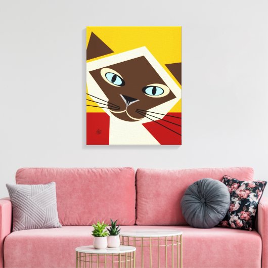 Afdrukken Siamese katapportret (Insitu (Woonkamer))