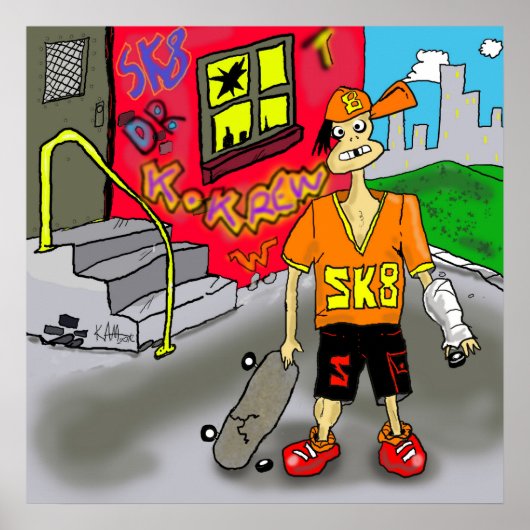 Afdrukken "SK8" — door Kev Moore Poster (Voorkant)