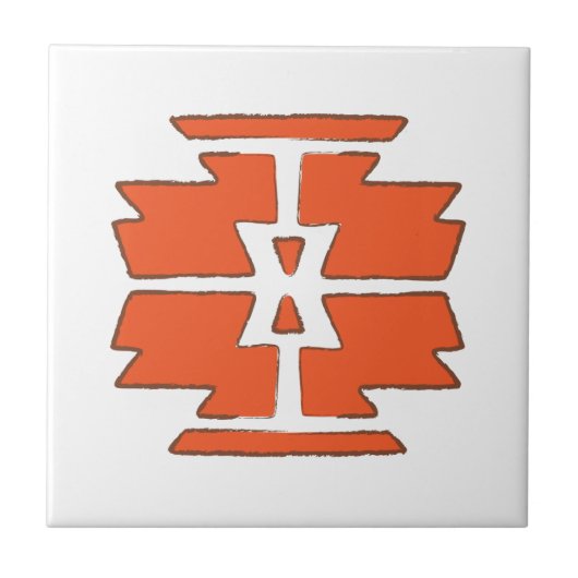 Afdrukken - Southwest Indian Design Tegeltje (Voorkant)