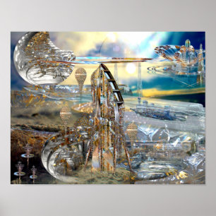 Afdrukken station Glissade Poster