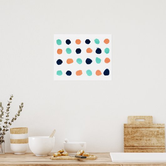 Afdrukken stippen schilderen poster (Keuken)