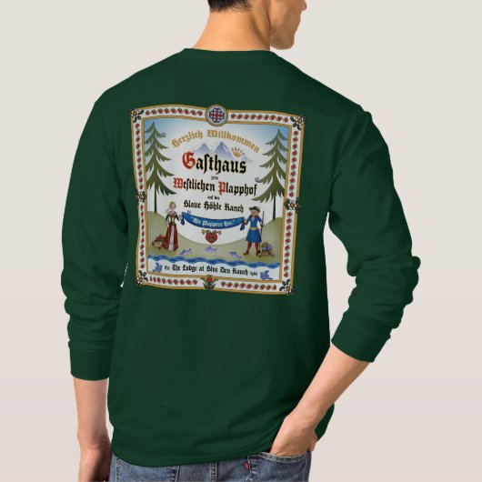 Afdrukken t - shirts achterzijde en zakje ~ Lodge  (Achterkant)