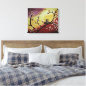Afdrukken Tortelduifjes lentestrek Canvas (Insitu (Slaapkamer))
