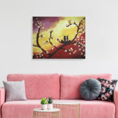 Afdrukken Tortelduifjes lentestrek Canvas (Insitu (Woonkamer))
