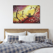 Afdrukken Tortelduifjes lentestrek Canvas (Insitu (Slaapkamer))