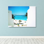 Afdrukken Tropisch Uitzicht Canvas (Insitu (Houten vloer))