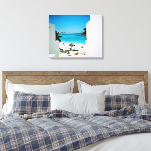 Afdrukken Tropisch Uitzicht Canvas (Insitu (Slaapkamer))