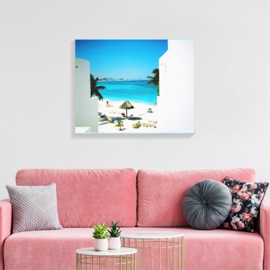 Afdrukken Tropisch Uitzicht Canvas (Insitu (Woonkamer))