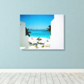 Afdrukken Tropisch Uitzicht Canvas (Insitu (Houten vloer))