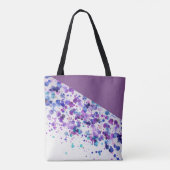 Afdrukken Turquoise en Lavender Paint Splatter Tote Bag (Achterkant)