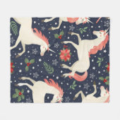 Afdrukken uit de middeleeuwen Unicorns op de kerst Fleece Deken (Voorkant (Horizontaal))