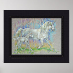 Afdrukken - Unicorn & Baby Poster