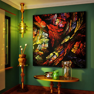 Afdrukken van Abstract gepantserd kleurenschildpad