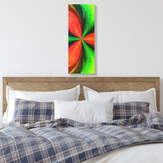 Afdrukken van abstract rood en groen patrooncanvas (Insitu (Slaapkamer))